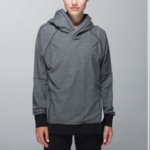 Lululemon Scuba Hoodie Women 2 Gray Excellent Side Zippers Thumbholes Raglan